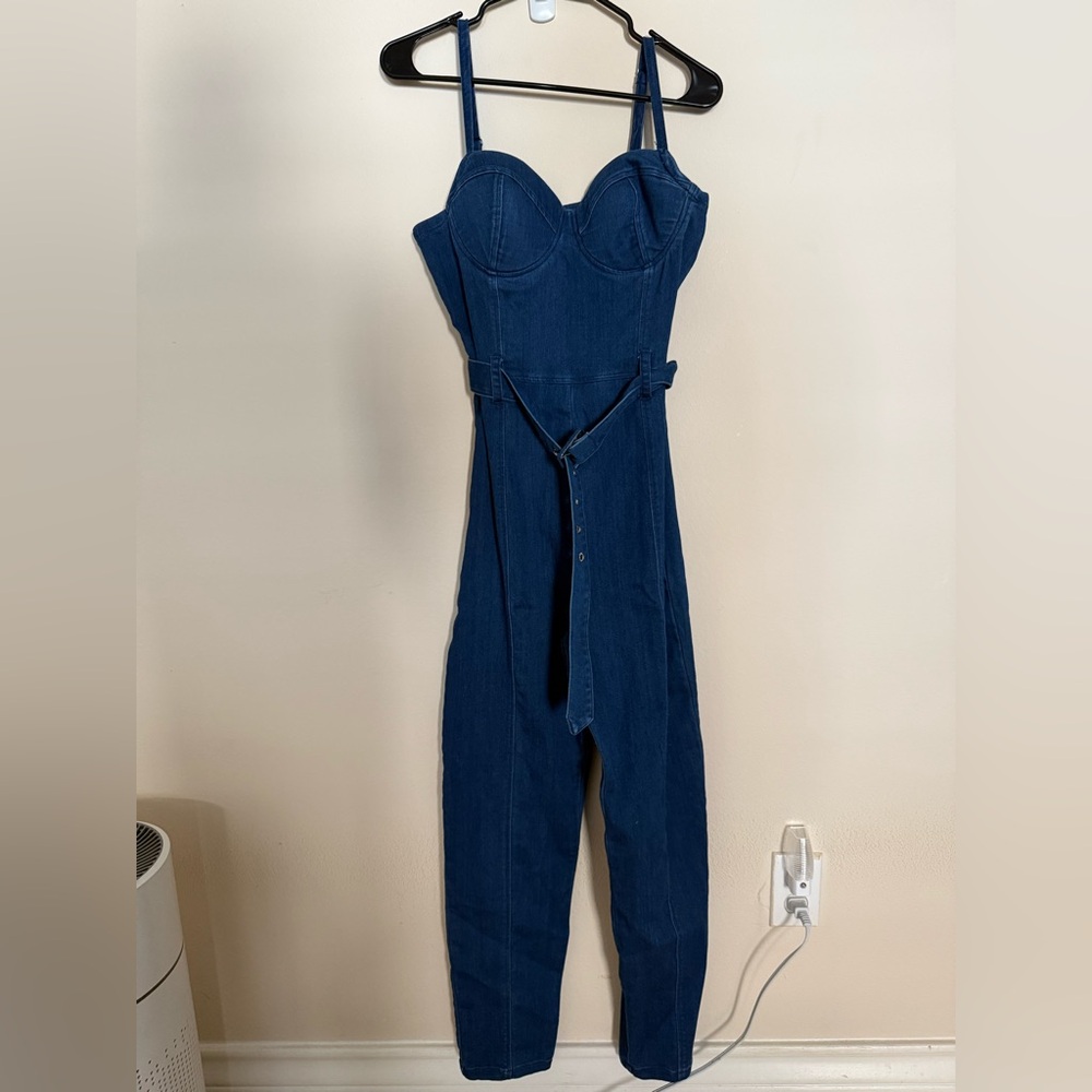 Haute Monde Dark Blue Denim Jumpsuit